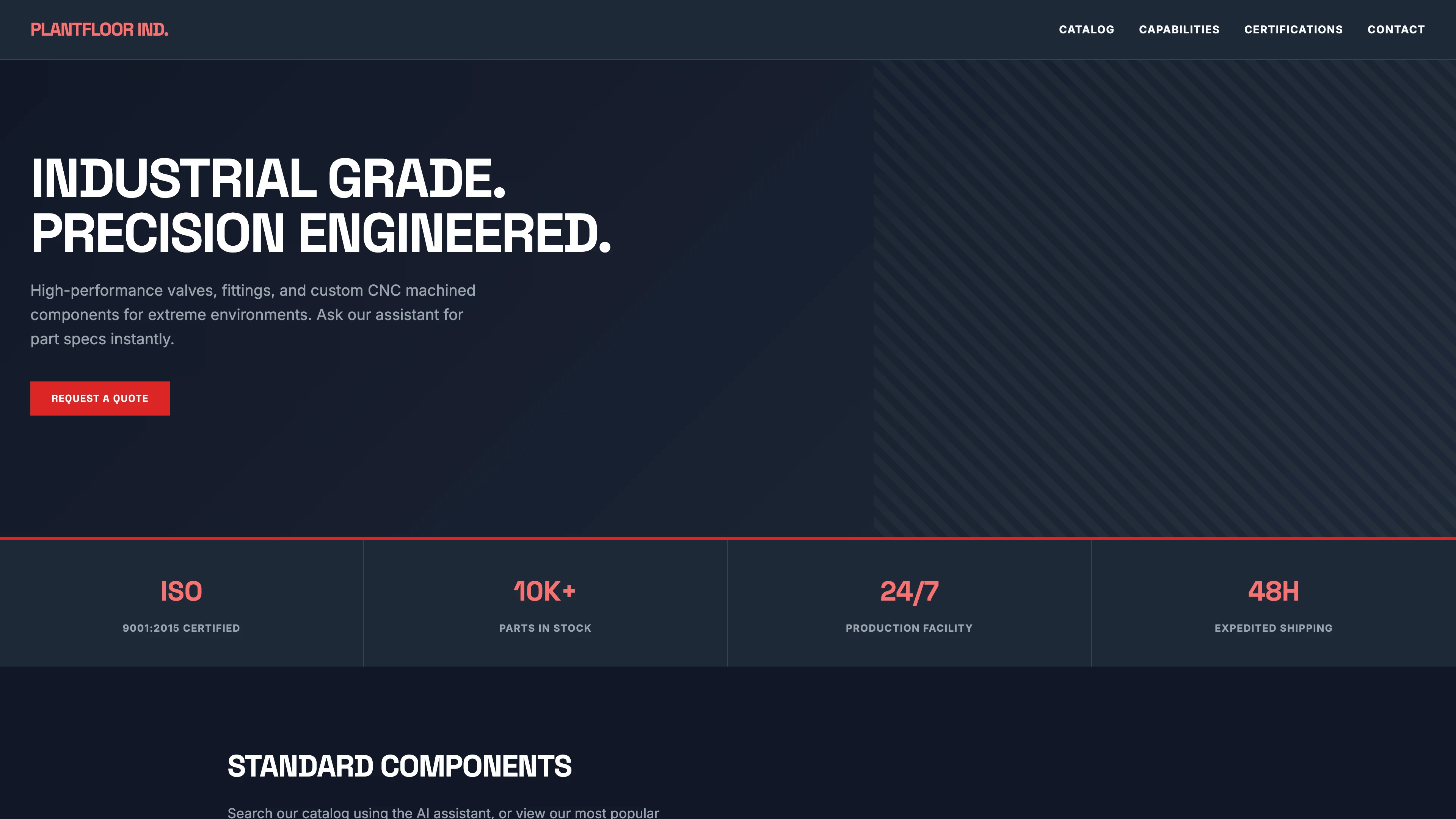 Background image for agent use case mockup.AI agent for manufacturing — specs, orders & distributor support